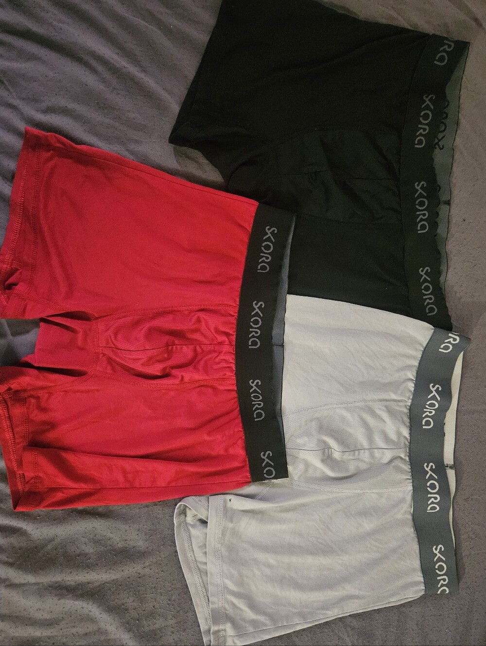 Men's 3-Pack Performance Boxer Briefs - Black, Red, Light Gray